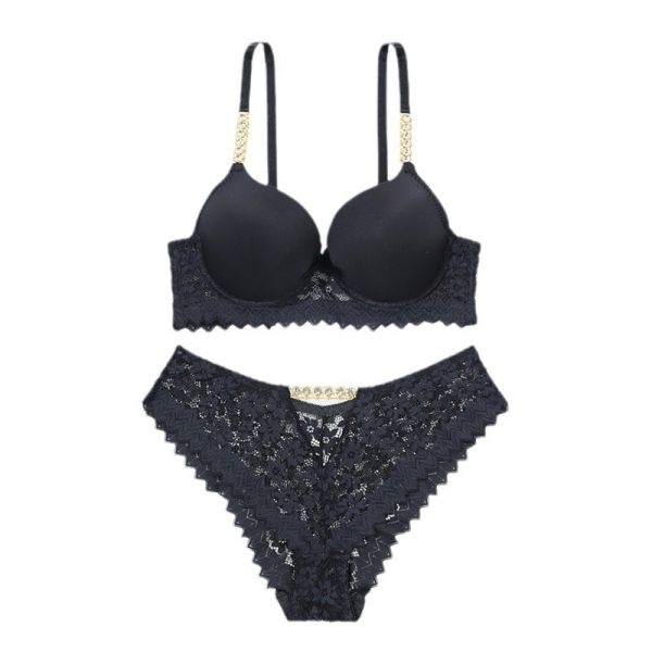 Bra and Underwear Set Rhinestone Lace Ladies Sexy Bra Underwear Set Wholesale Panty Bra High Quality Sexy Set for Women