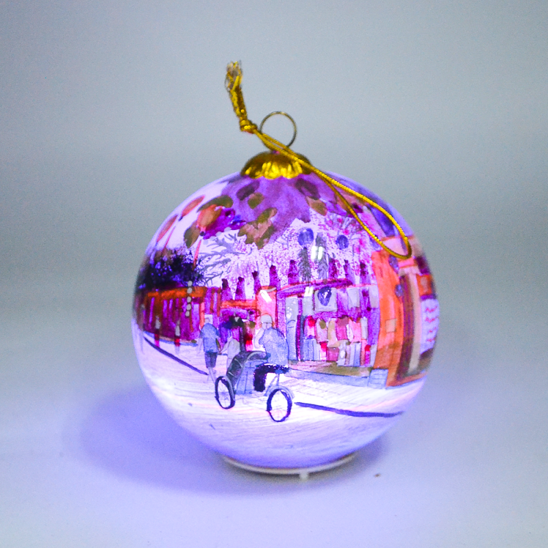 Wholesale Cordless Glass Ball Lamp with Battery Operated Led Lights Glass Sphere Christmas Tabletop Decor Xmas Party Decoration