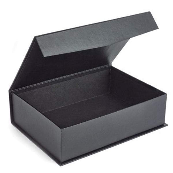 Luxury Rigid Paper Gift Box , black foldable box  1200 greyboard wrap black or brown papers