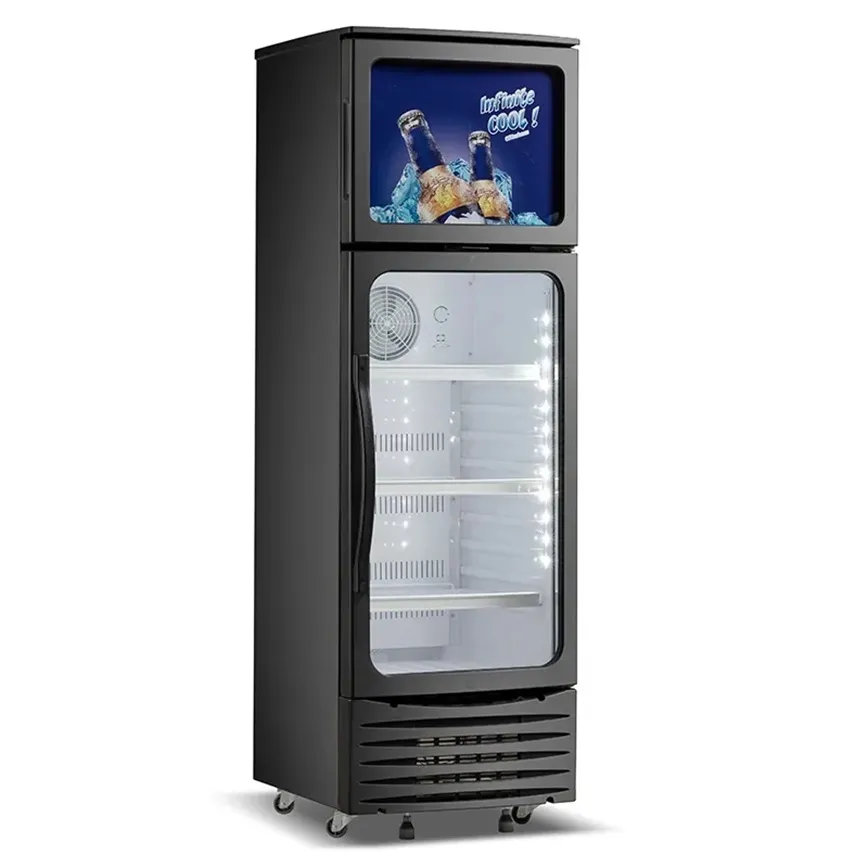 Hihg Quality Fridge Vertical Upright Showcase Glass Door Beverage Cooler for Beer and Drinks Scd-270