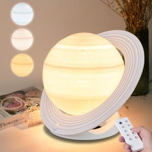 SAD Saturn Light Therapy Lamp with 10000 Lux, 3 Color Temperatures, Dimmable &