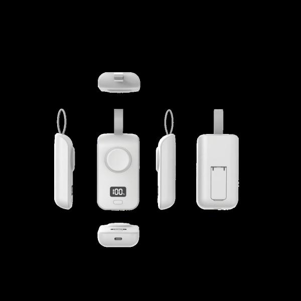 Banco de energia portátil 2500mAh Carregador sem fio Carregamento sem fio para IWatch & Carregamento por cabo para iPhone