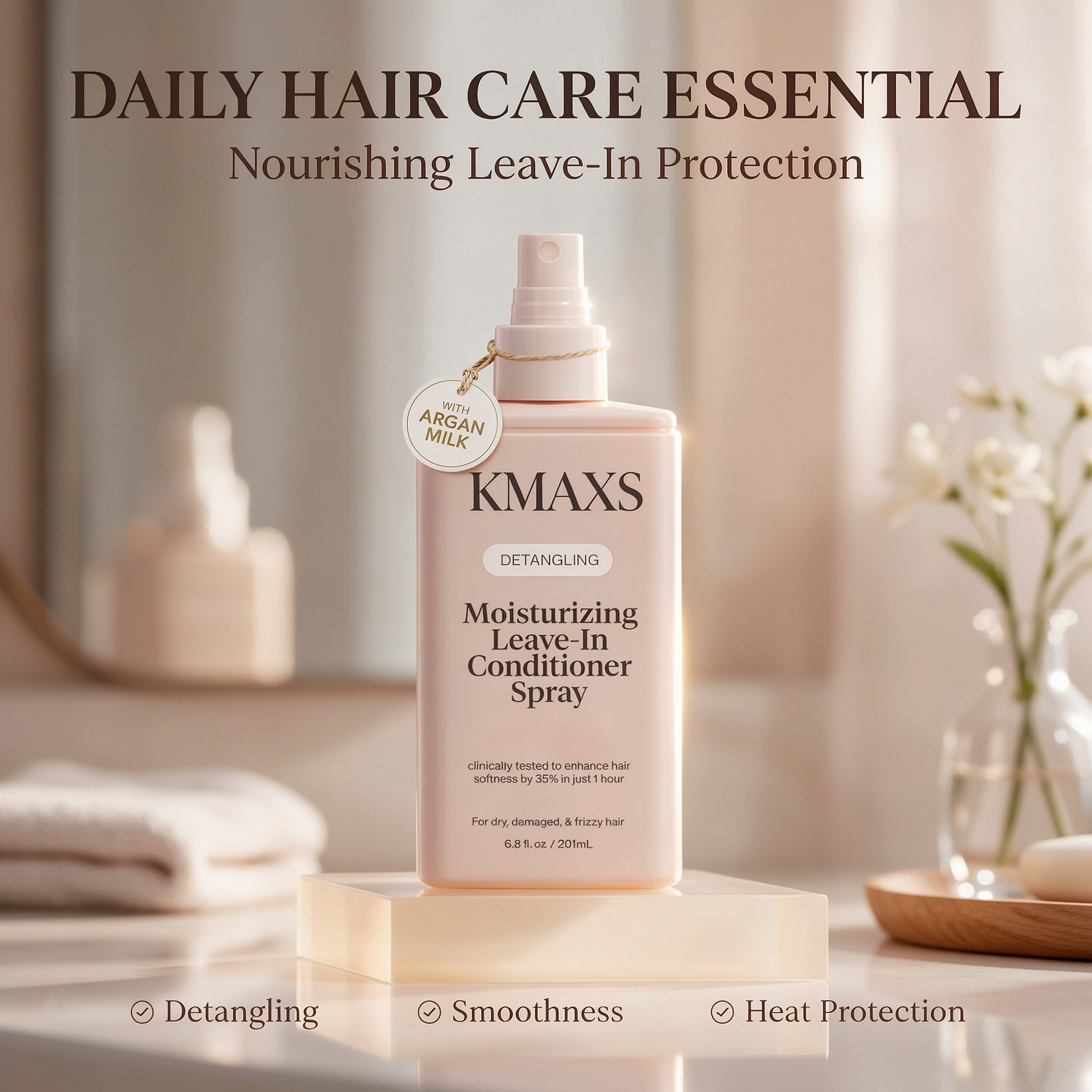 Detangling Moisturizing Argan Milk Vegan Leave In Conditioner For Static Hair Deep Hydration