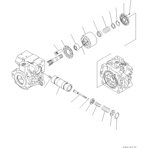 720-2M-00130 720-2M-01130 Для D37EX-23 D37PX-23 D39EX-23 D39PX-23 Бульдозер Гидравлический главный поршневый насос HST PUMP