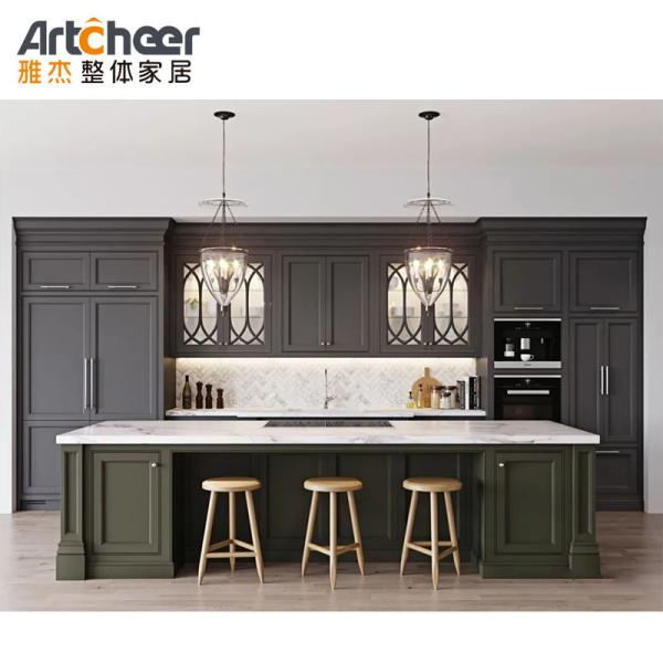 Contemporary Design Kitchen Cabinet With E1 Material Grade  Eco Friendly Shelves