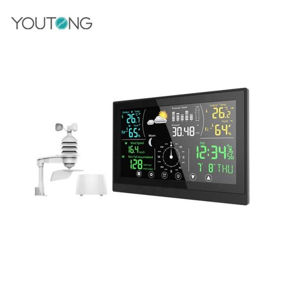 ABS LCD Household Wifi Indoor Outdoor Thermometer Hygrometer 5 In 1