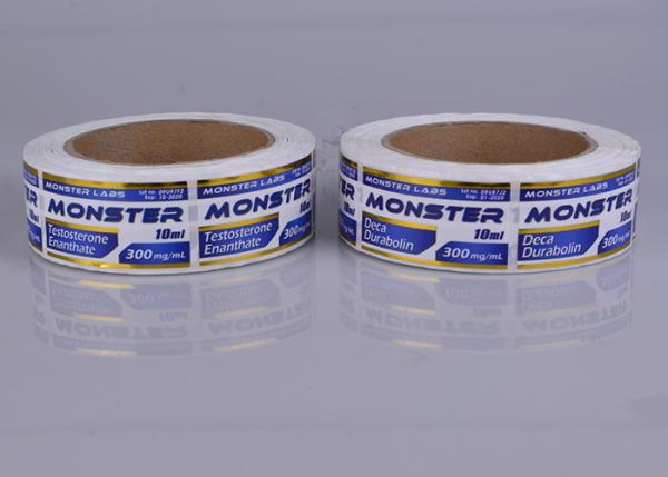 Custom adhesive partly gold stamping vinyl 10ml steroid vial labels
