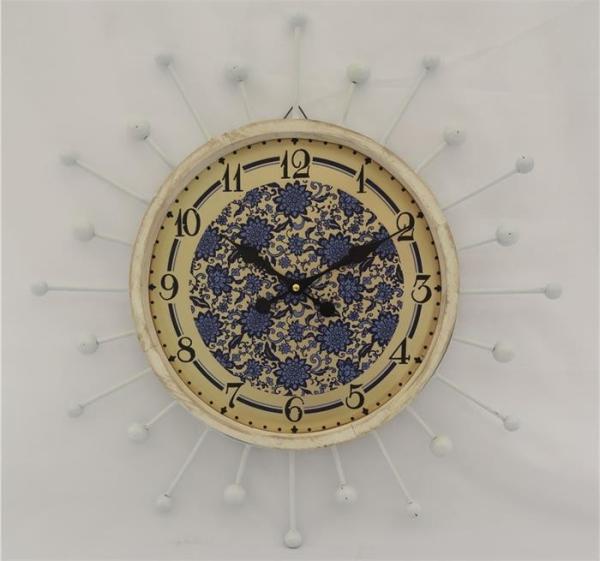 Metal Frame Non Ticking 56x56x6cm Decorative Wooden Clocks