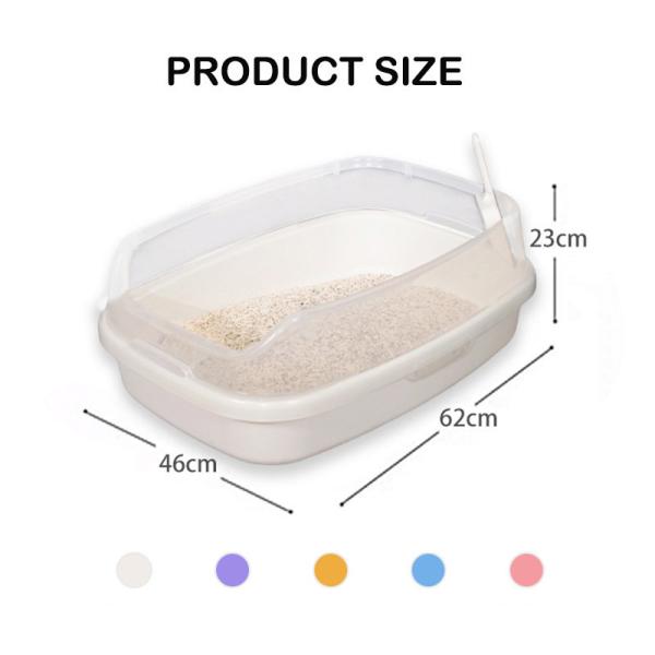 Spacious Self-Cleaning Litter Box for Multiple Cats Non-Stick Feces Scooper Included