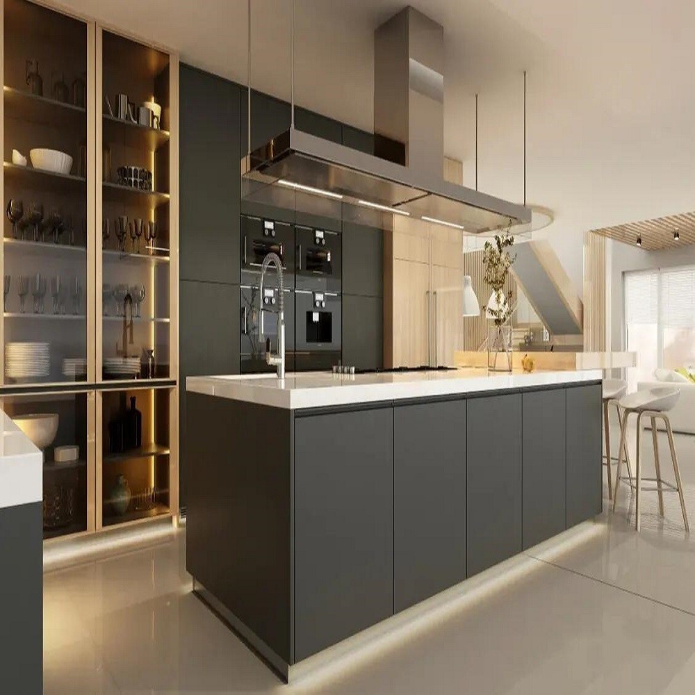 Modern Kitchen Cabinets with Customized Waterproof Wooden Doors in European Style
