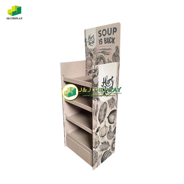 Foldable Paper Display Stand Floor Display Unit For Supermarket Seasonings