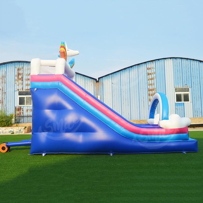Commercial Grade Unicorn Inflatable Slide Rainbow Bouncy Water Slide with Arch for Party Rental Business