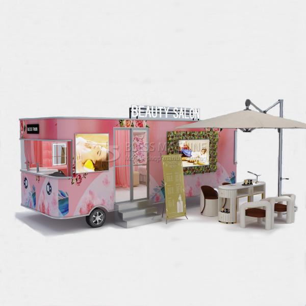 4 Wheels Technology Mobile Beauty Spa Salon Trailer for Dairy Products Long Service Life