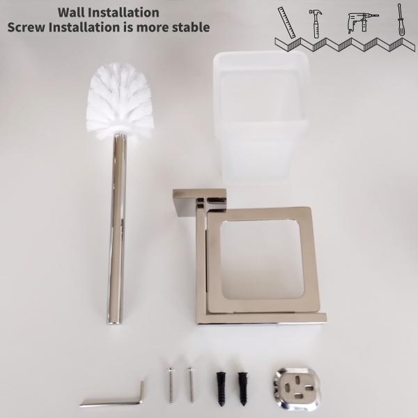 Держатели щетки туалета Sus304 Chrome декоративные установили стену установленный