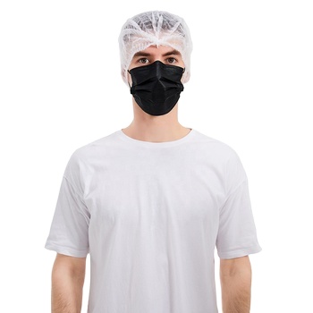 Wholesale Level 3 Disposable Medical Masks Hospital PPE Headwear Epidemic Response Influenza Black Face Mask Maker Haixin Health
