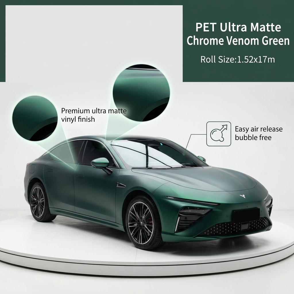 Ultra Matte Vinyl Wrap Car Roll For Car Vinyl Wrap Air Release Glue Weather Proof