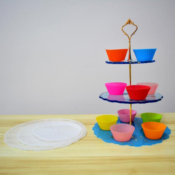 3 Layers Silicone Resin Coaster Molds Cake Decoration Round Coaster Mould