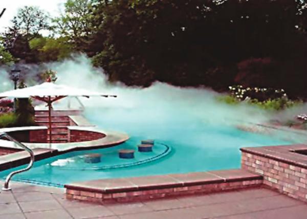 Modern Water Mist Fountain Using High Pressure Fogging System Eco Friendly
