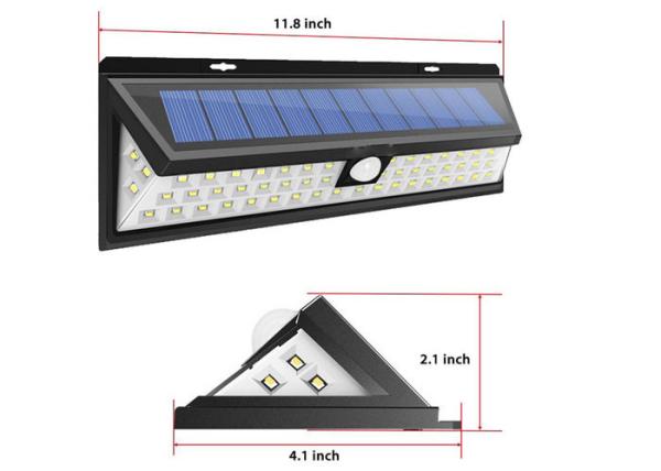 270 Degree Solar Powered Yard Lights Wide Angle Motion Sensor Warm White
