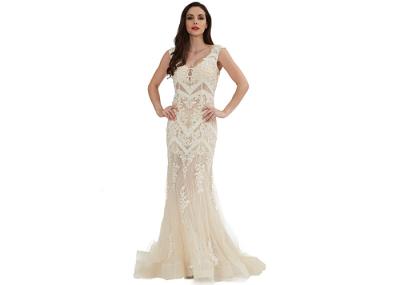 Modern Mermaid Muslim See Through Dress Tulle And Lace Fabric Sleeveless
