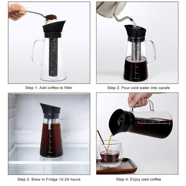 создатель кофе со льдом brew ясности 700ml холодный с фильтром нержавеющей стали