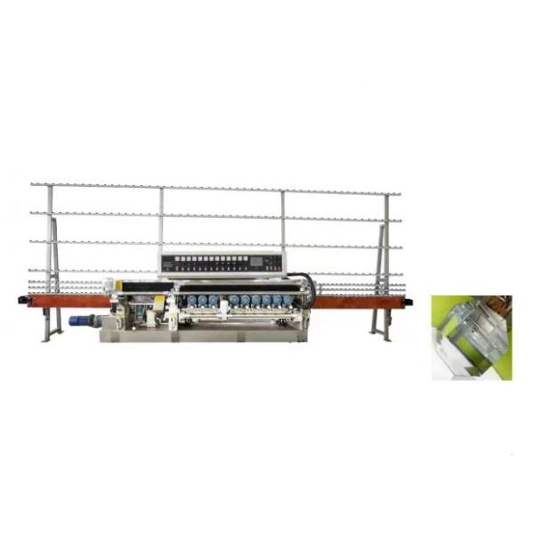 9 máquina de biselado de línea recta de vidrio vertical con husillo para espesor de vidrio de 3 a 12 mm