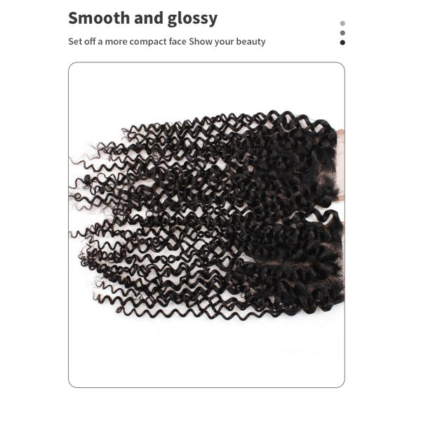 Grade 8A Curly Reinforced Remy Human Hair Closure 130% Density