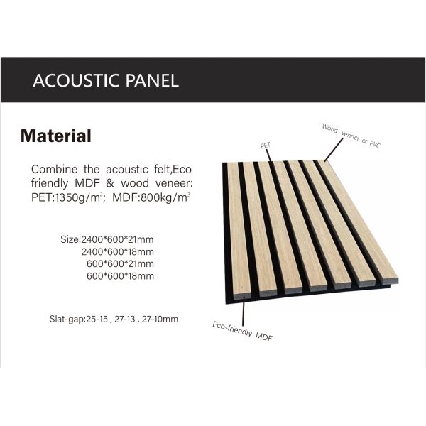 Decorative Modern Design Wooden Acoustic Wall Covering Panel Sound Absorbing