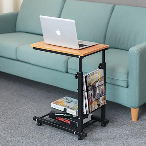 Student Study Height Adjustable Computer Desk Wooden Modern Cheap Coffee Table with Wheels Laptop Stand Work Station
