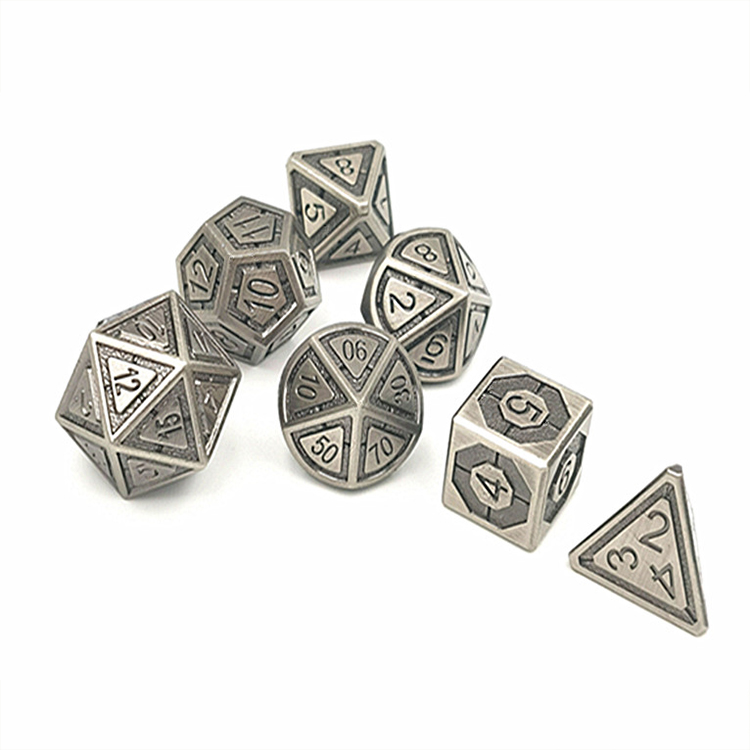 Customized Color Zinc Alloy Metal Dice Set - Durable Polyhedral RPG Dice for Tabletop Games