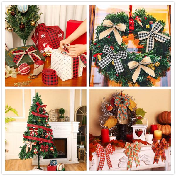 Лентовая дуга Большие праздничные рождественские дуги Красный бархатный золотой провод для декораций вечеринки