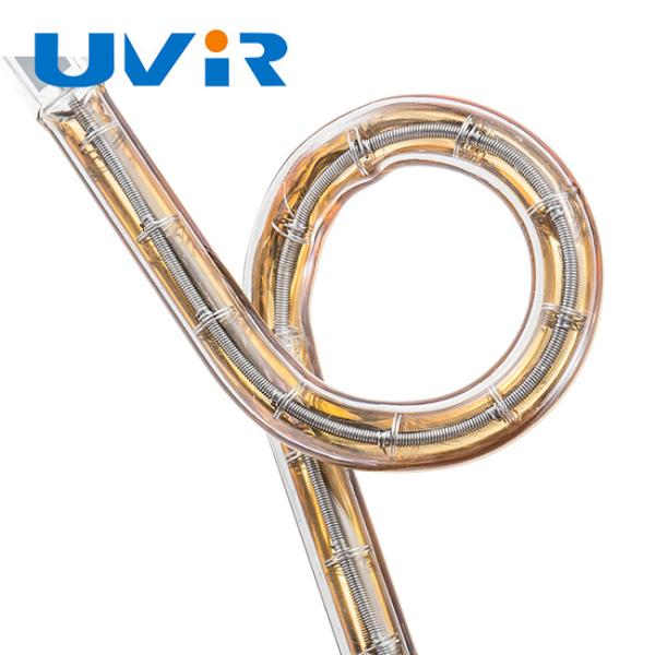 Lampe chauffante infrarouge à anneau halogène personnalisée 24V-575V, revêtement or