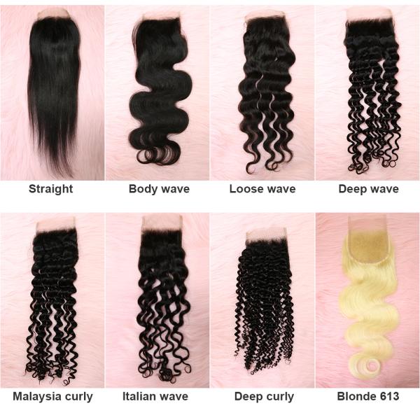 Deep Wave Brazilian Human Hair 4x4 Lace Closure