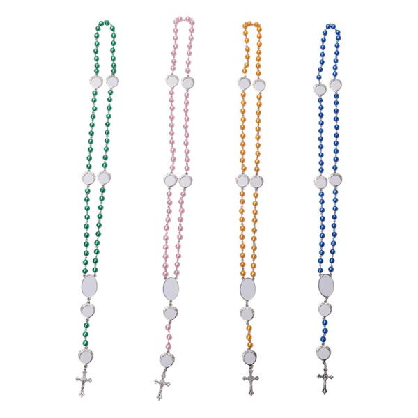 Custom Rosary Necklace Jewellery Blanks Sublimation Blank Rosary Beads Necklace