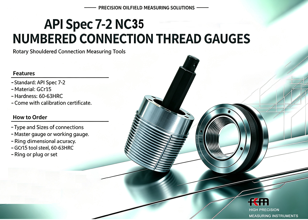 API Spec 7-2 NC35 Numbered Connection Thread Gauges for Inspecting Rotary Shouldered Thread of Drill Pipe Drill Collar