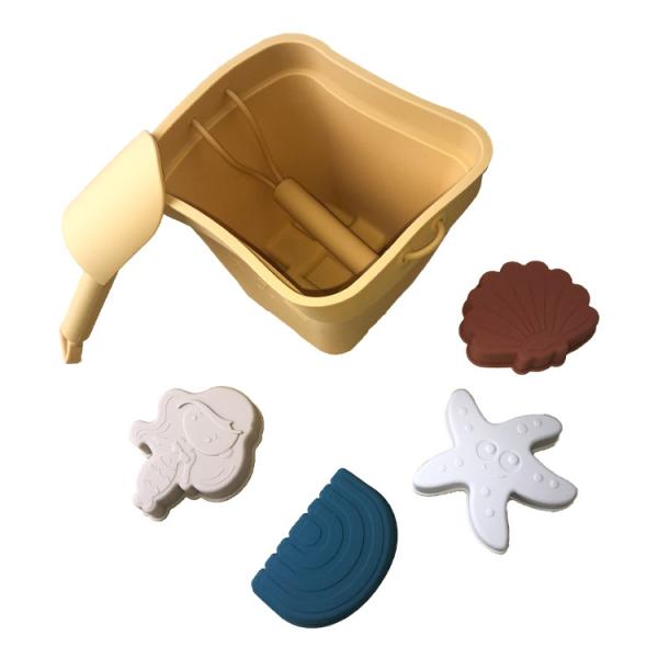 Durable Silicone Beach Toys Food Grade Silicone Beach Bucket Set For Kids Educational