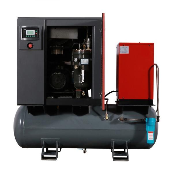 7bar -16bar pressure screw compressors combined with air tank and air dryer 7.5kw