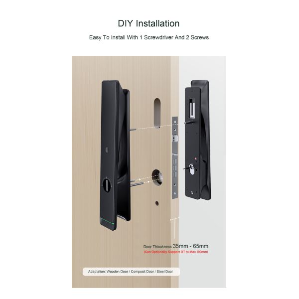 Liliwise Fully Automatic Luxury Electronic Smart Entry Door Locks Wifi Ble Fingerprint Tuya TTlock Smart Door Lock with Camera