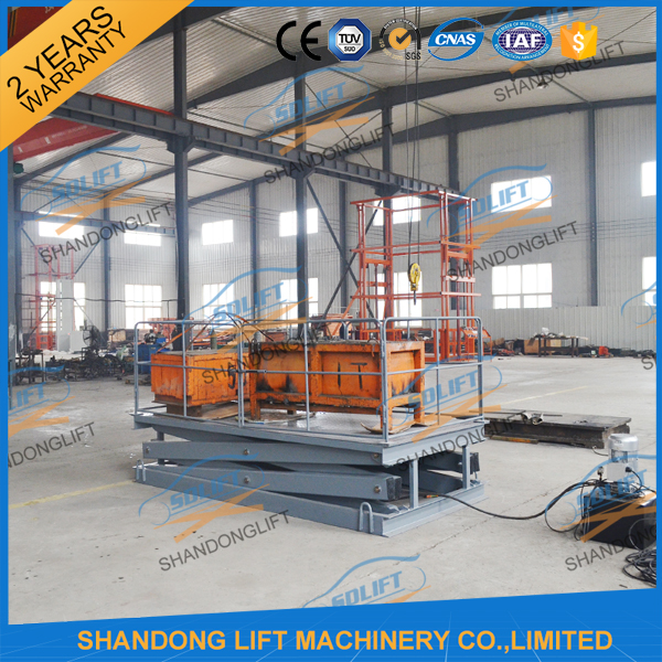 CE 3T 4.5M Stationary Hydraulic Scissor Lift Table Scissor Lift Platform for Cargo Material