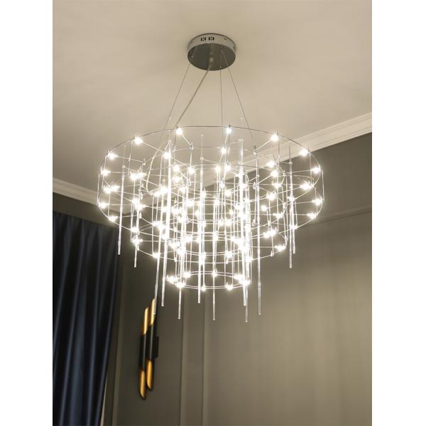Modern Decoration Crystal Chandelier for Living Room Room Decor Stainless Steel Chandelier(WH-MI-447)