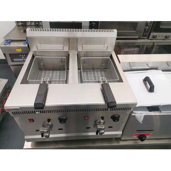 Высокая 18L 18L промышленная большая глубокая фритюрная газовая фритюрная машина с 2 резервуарами и 2 корзинами
