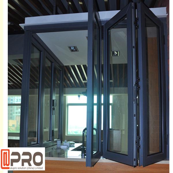 Janela de deslizamento de vidro de alumínio reflexiva/janelas dedobramento porta de alumínio Bifold horizontal da bi-dobra de Windows para