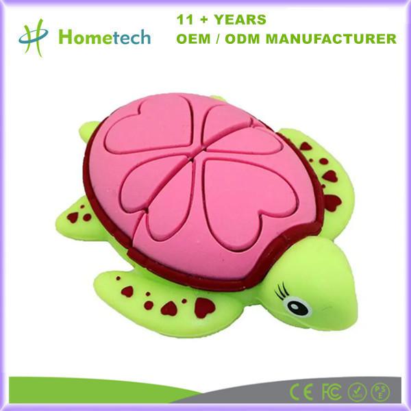 Tortoise Shape Customized USB Flash Disk Rubber Cartoon Pendrive Cute USB Flash Drive