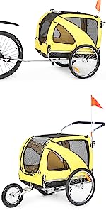 Dog Trailer, Medium Dog Buggy, Bicycle Trailer for Small and Medium Dogs Under 88 lbs