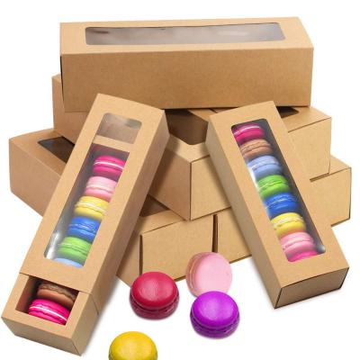 Kraft Paper Macaron Box with Transparent Window