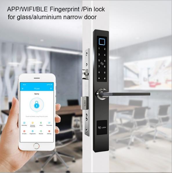 Cerradura inteligente WiFi con huella dactilar y acero inoxidable 304