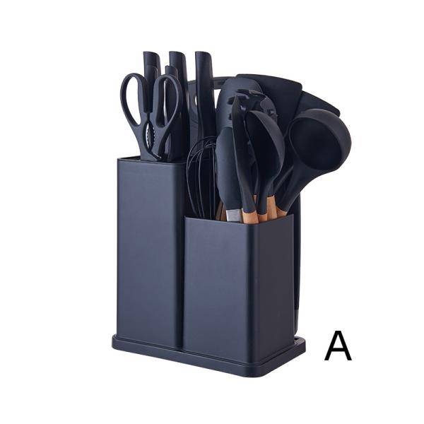 19 Pcs Wooden Handle Silicone Kitchenware Set for Cooking Tools and Stocked Restaurant