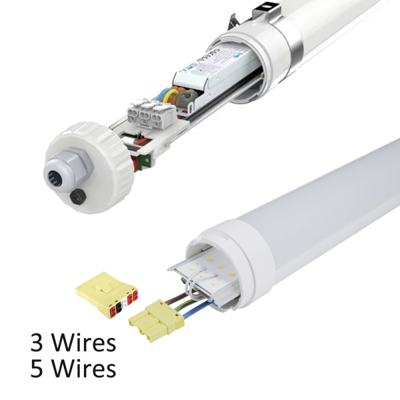 Industrial LED Triproof Light IP65 Waterproof with 50,000 Hours Lifespan and 120-150 lm/W Efficiency