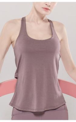 A camiseta de alças confortável da ioga das mulheres de Richee prende com correias a camiseta de alças acolchoada traseira do exercício