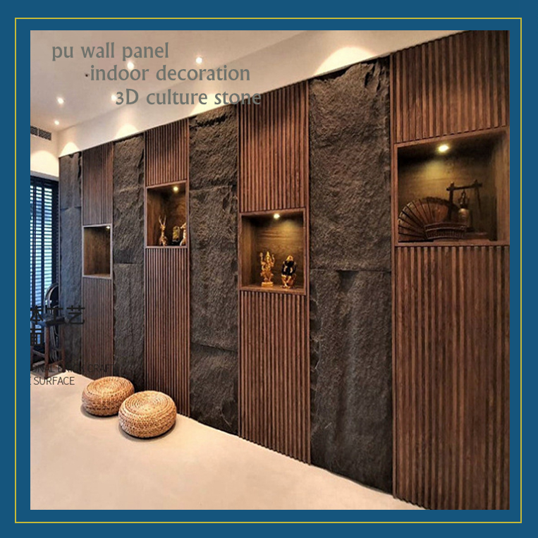 Facade PU Wall Panel High Quality Stone Easy Install Decorative Heat Resistant Outdoor & Indoor Wall Panel